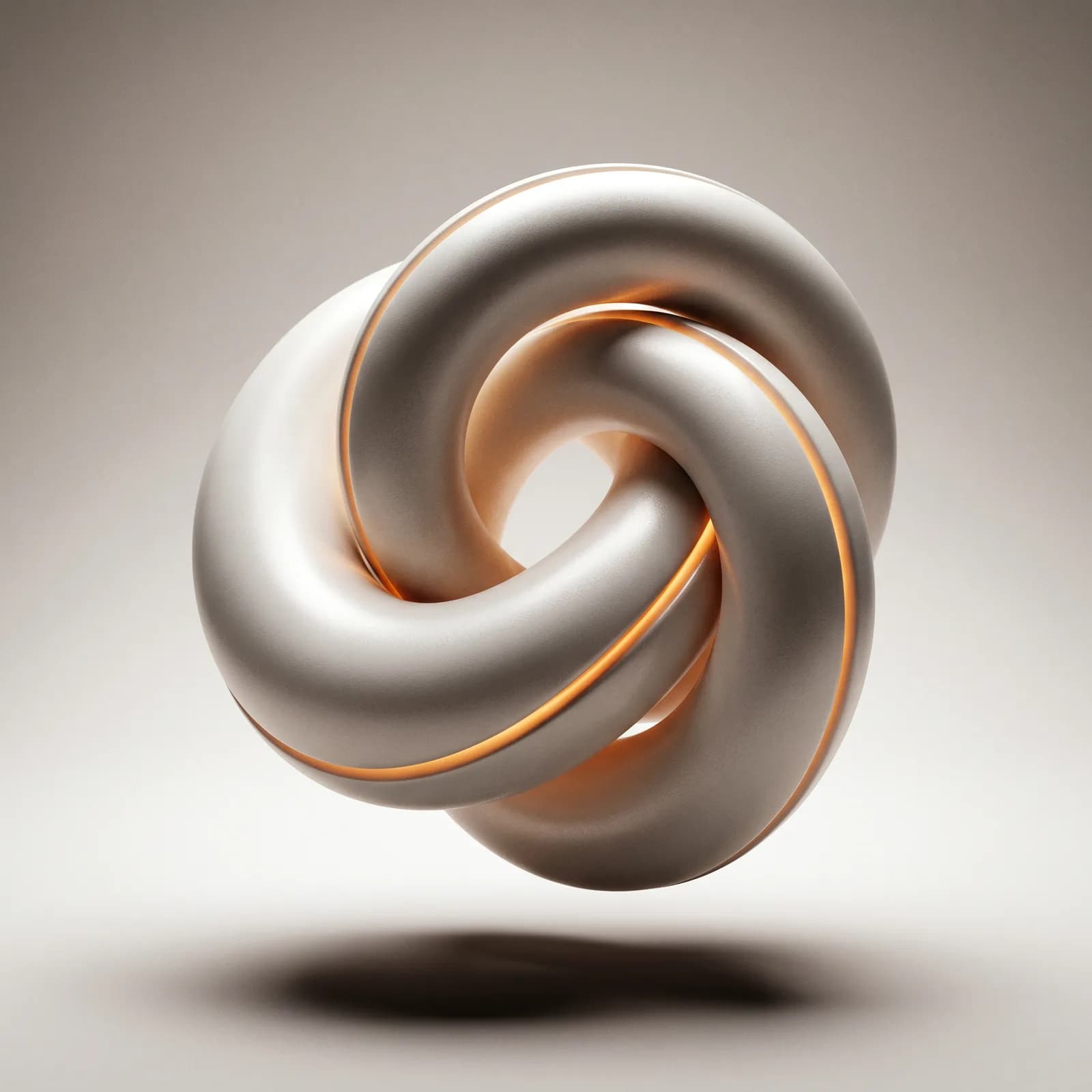 Orchestration Engine — three interlocking nested rings with amber flowing along their joint seams, representing multi-agent handoffs.